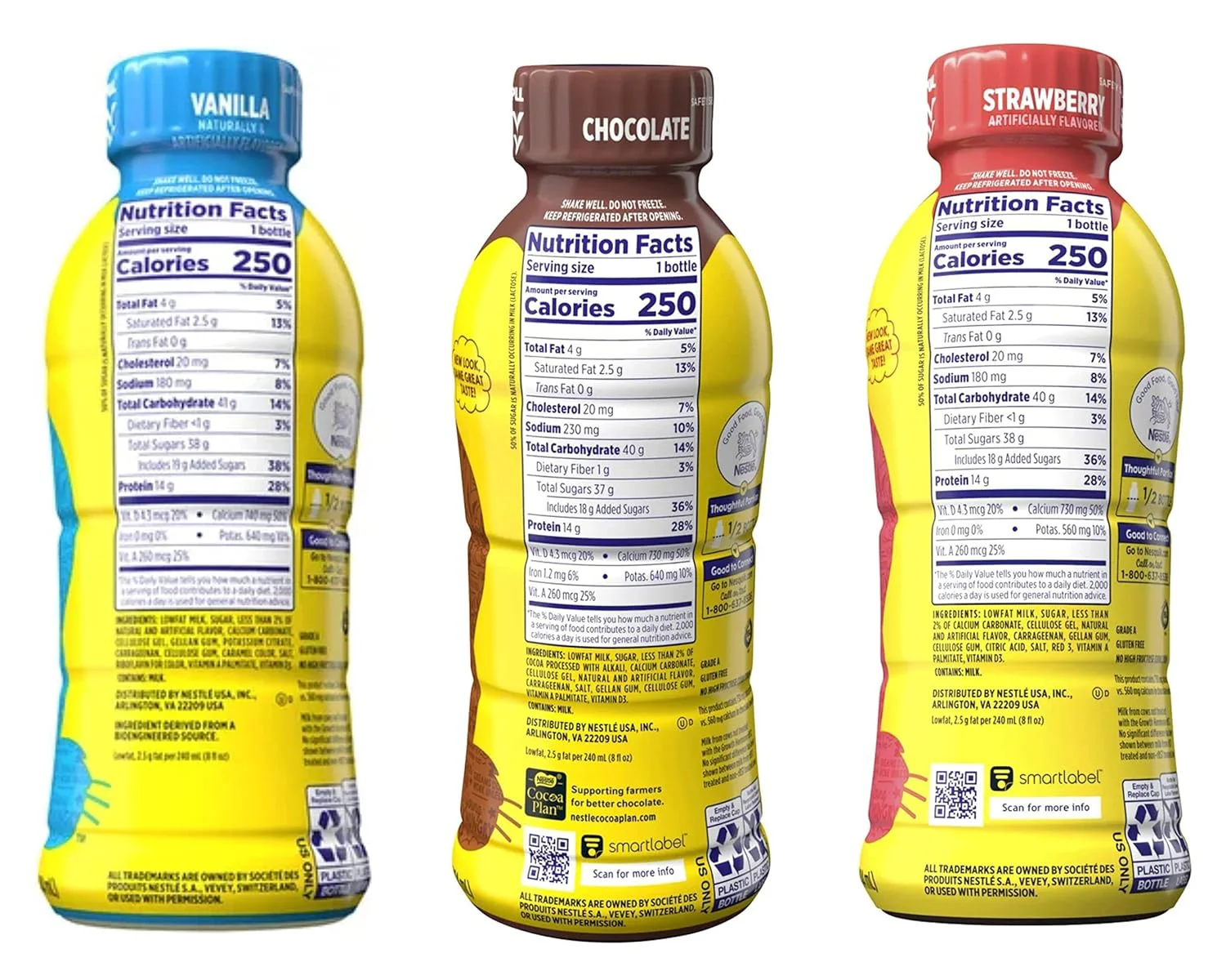 Milky prodcust packaging shrink labels